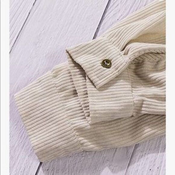 NEW Corduroy Rivet Studded Button Down Shirt - Picture 5 of 6